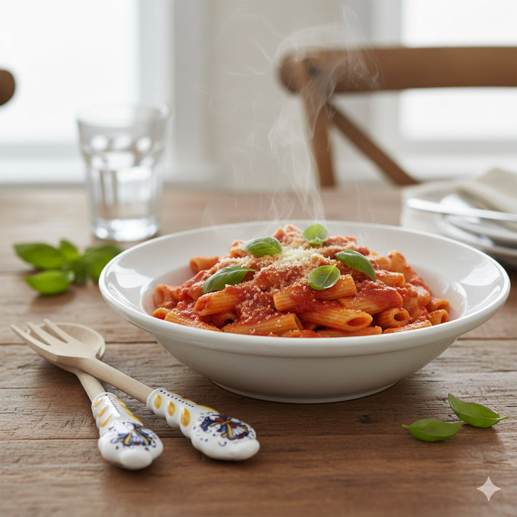 GIFT BOX: Deruta Ceramic and Hard Wood Serving Utensils Set - Ricco Deruta Design