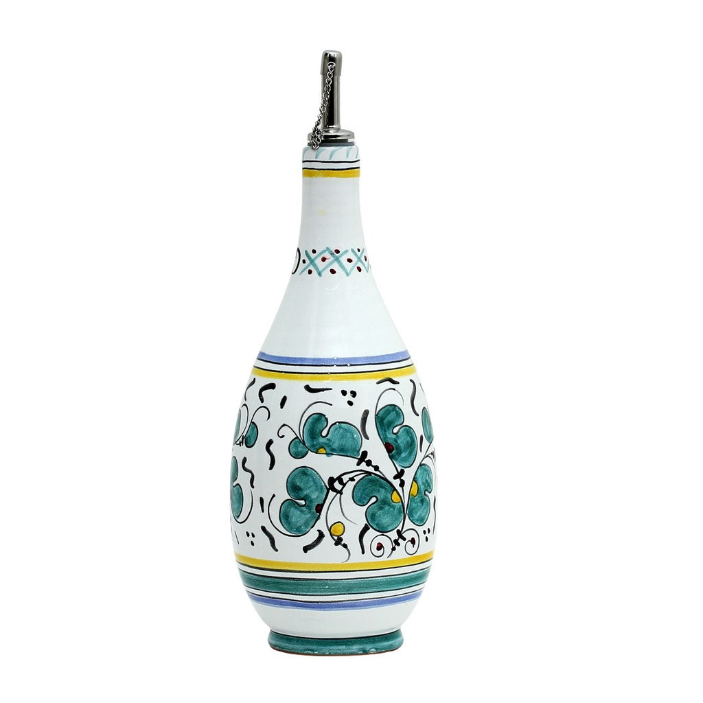 ORVIETO GREEN ROOSTER: Olive Oil Bottle Dispenser - Artistica.com
