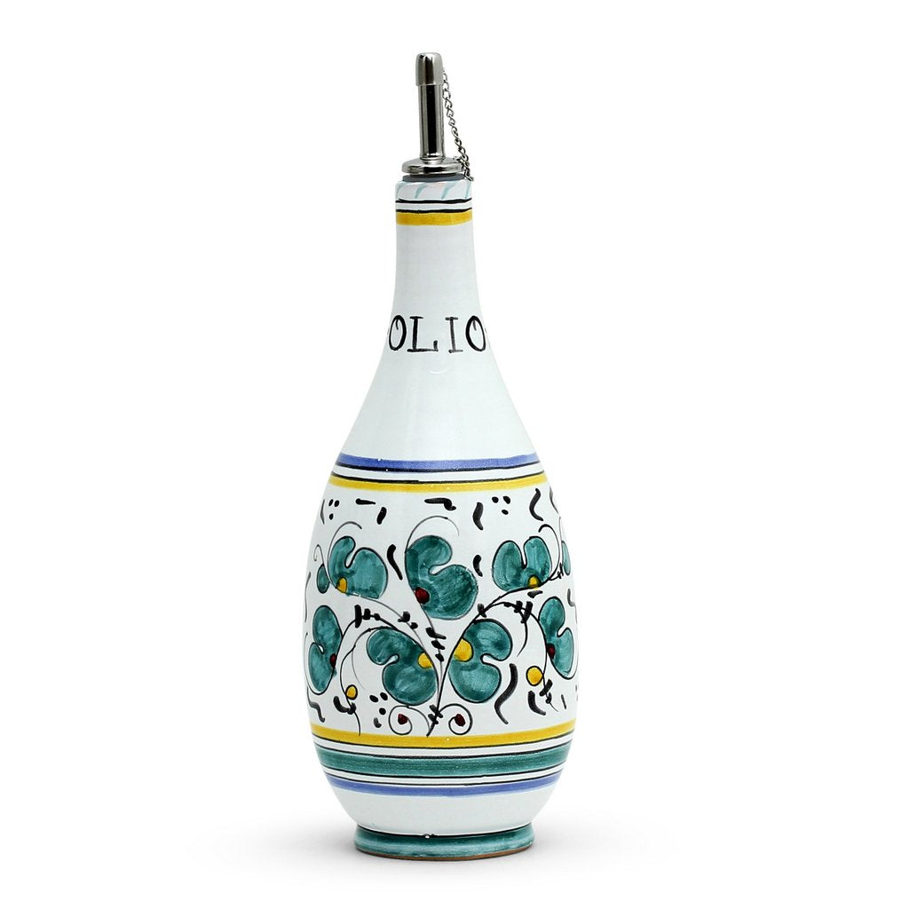 ORVIETO GREEN ROOSTER: Olive Oil Bottle Dispenser - Artistica.com