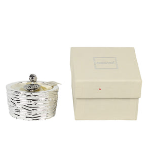 AMORE: Silver plated round candle ~ LINFA soothing fresh scent