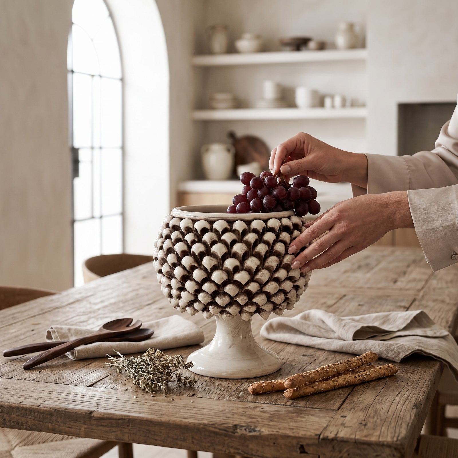 SICILIAN PINECONE: Footed Bowl/Planter/Vase - ANTICO