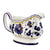 GIFT BOX: With authentic Deruta hand painted ceramic - Gravy Sauce Boat Blue Rooster Design