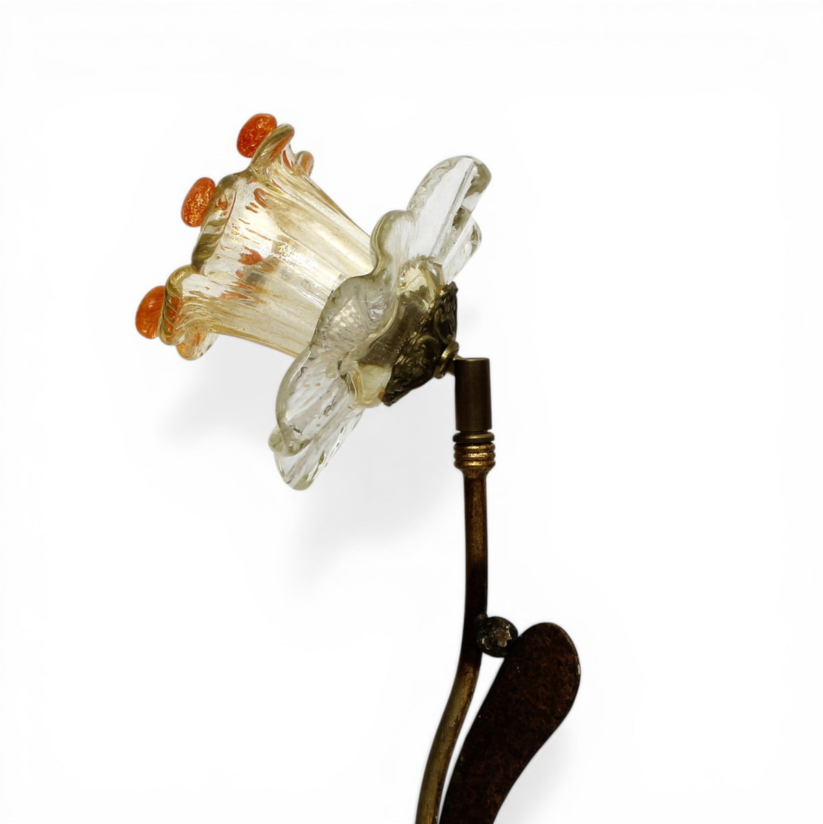 ALBA LAMP: Ceiling Pendant Lamp Antique Gold with Mrano Glass - G9 Bulb