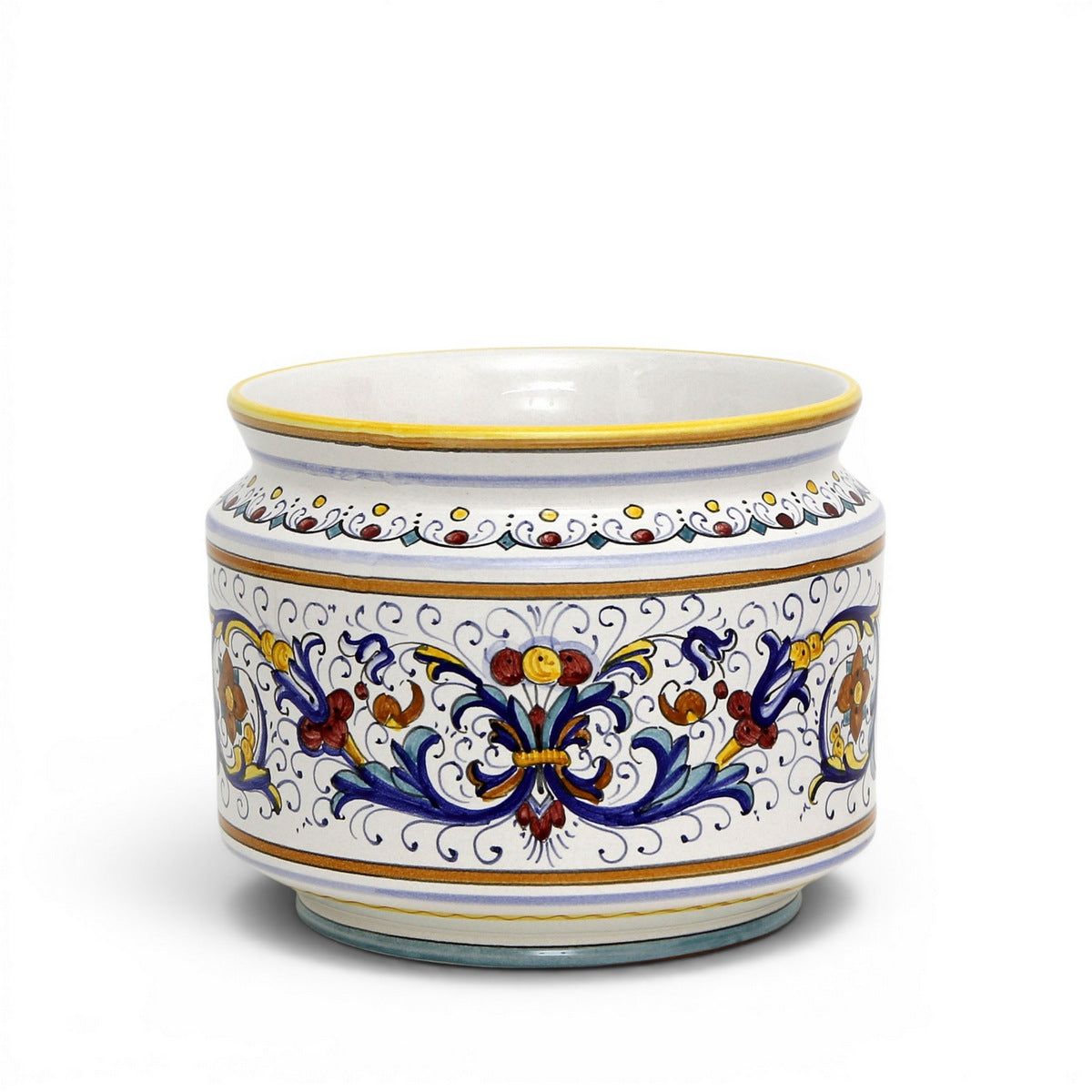 RICCO DERUTA DELUXE: Cylindrical Cover Pot Ricco Deruta Design - Cachepot Planter (Small)