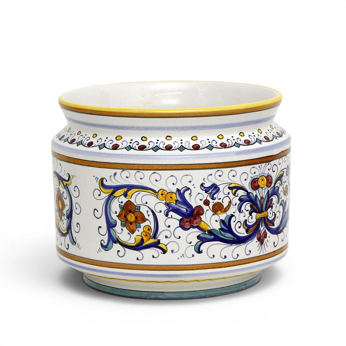 RICCO DERUTA DELUXE: Cylindrical Cover Pot Ricco Deruta Design - Cachepot Planter (Small)