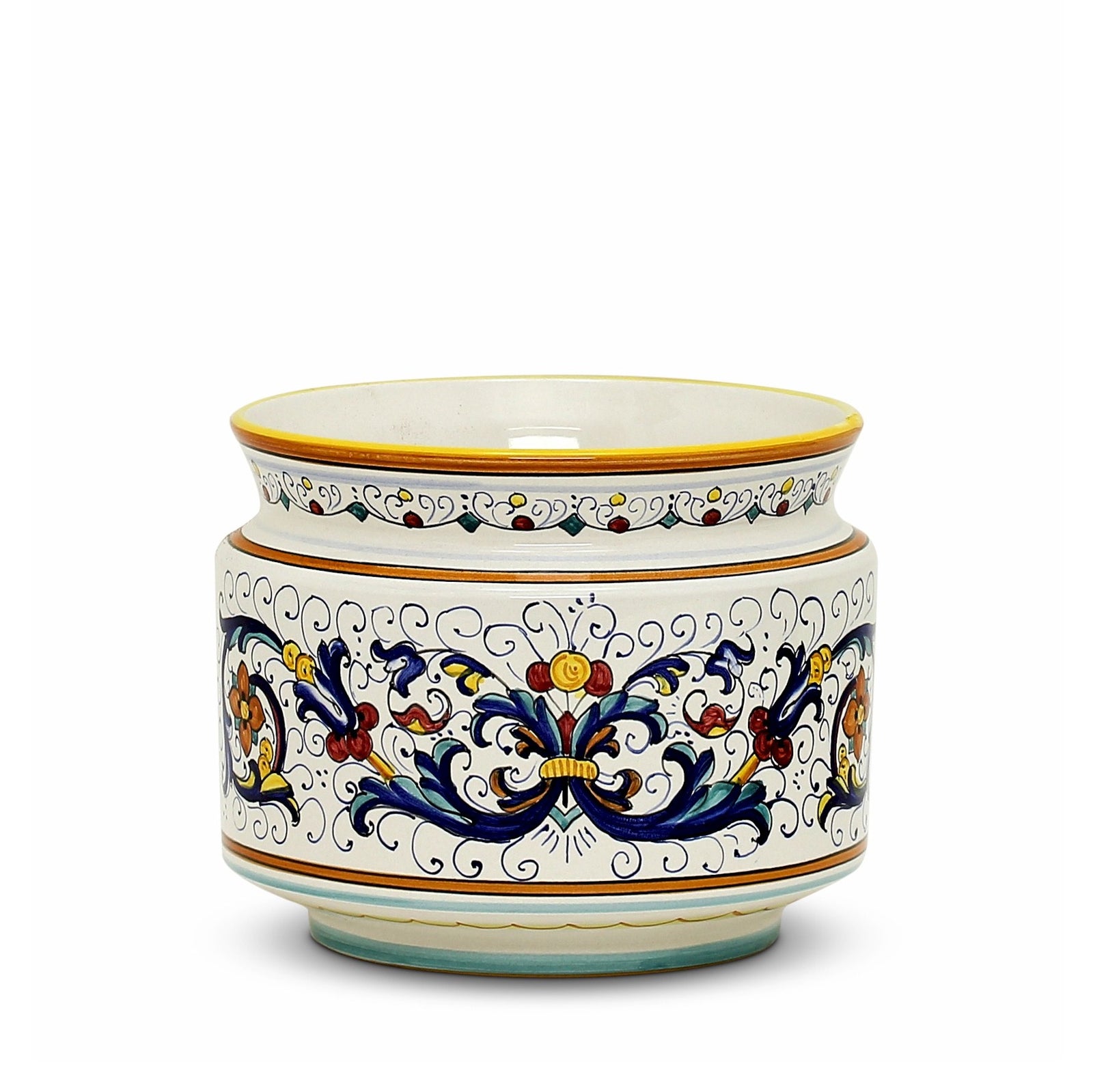 RICCO DERUTA DELUXE: Cylindrical Cover Pot Ricco Deruta Design - Cachepot Planter (Small)