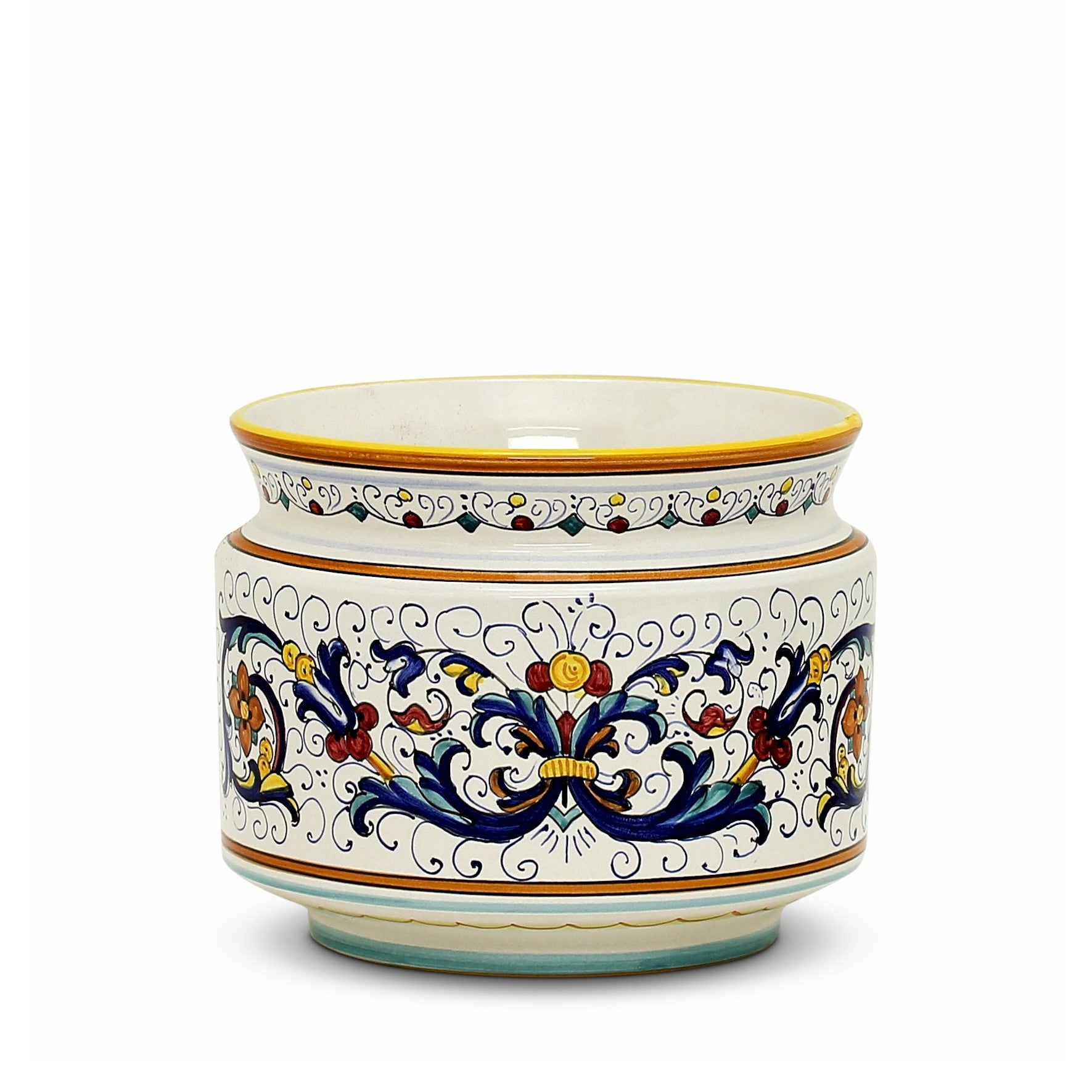 RICCO DERUTA DELUXE: Cylindrical Cover Pot Ricco Deruta Design - Cachepot Planter (Small)