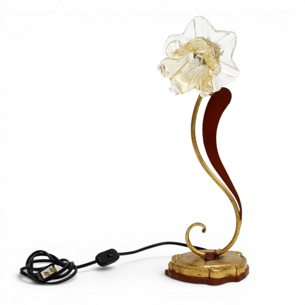 ALBA LAMP: Luxury Table Lamp Antique Gold with Mrano Glass - G9 Bulb