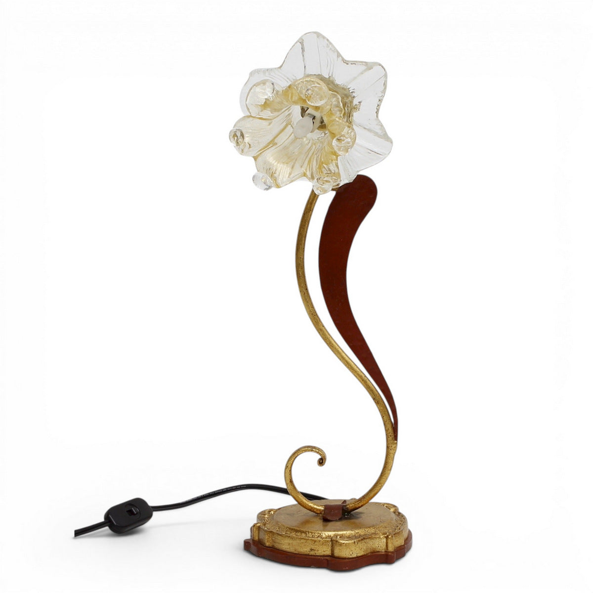 ALBA LAMP: Luxury Table Lamp Antique Gold with Mrano Glass - G9 Bulb