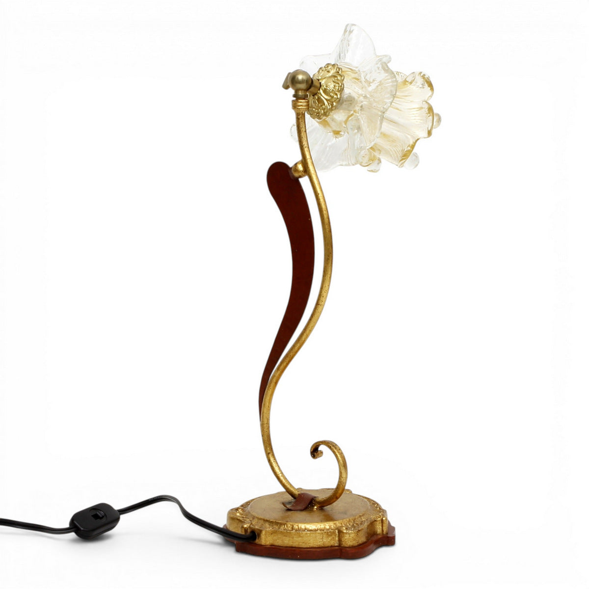 ALBA LAMP: Luxury Table Lamp Antique Gold with Mrano Glass - G9 Bulb