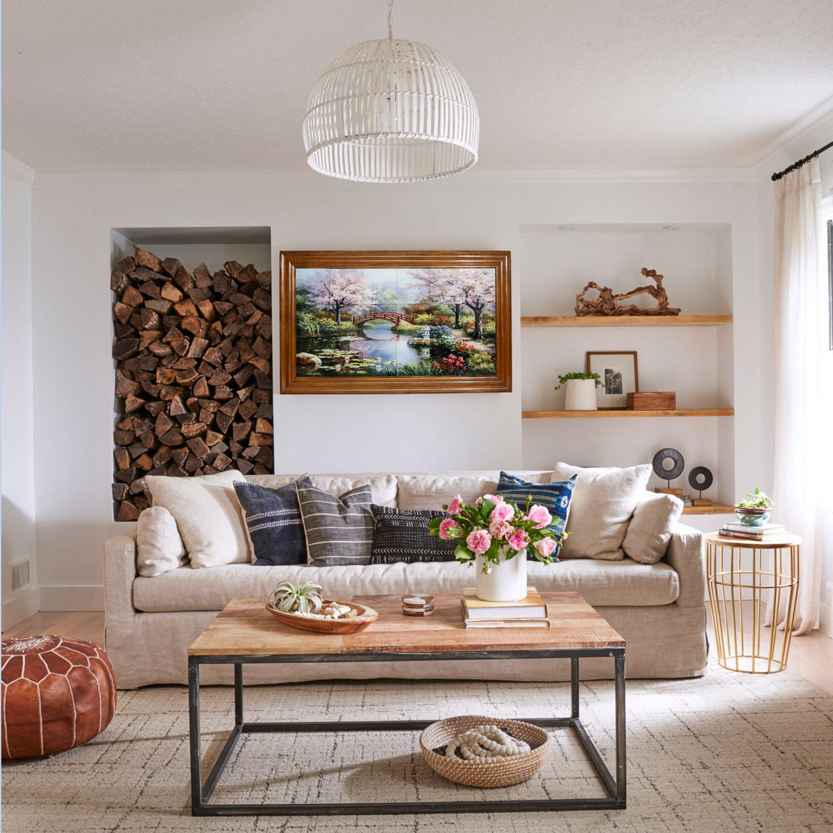 SUBLIMART: Picture frame reproduction of "SK-Japanese Garden" by Sung Kimh" on glass tiles