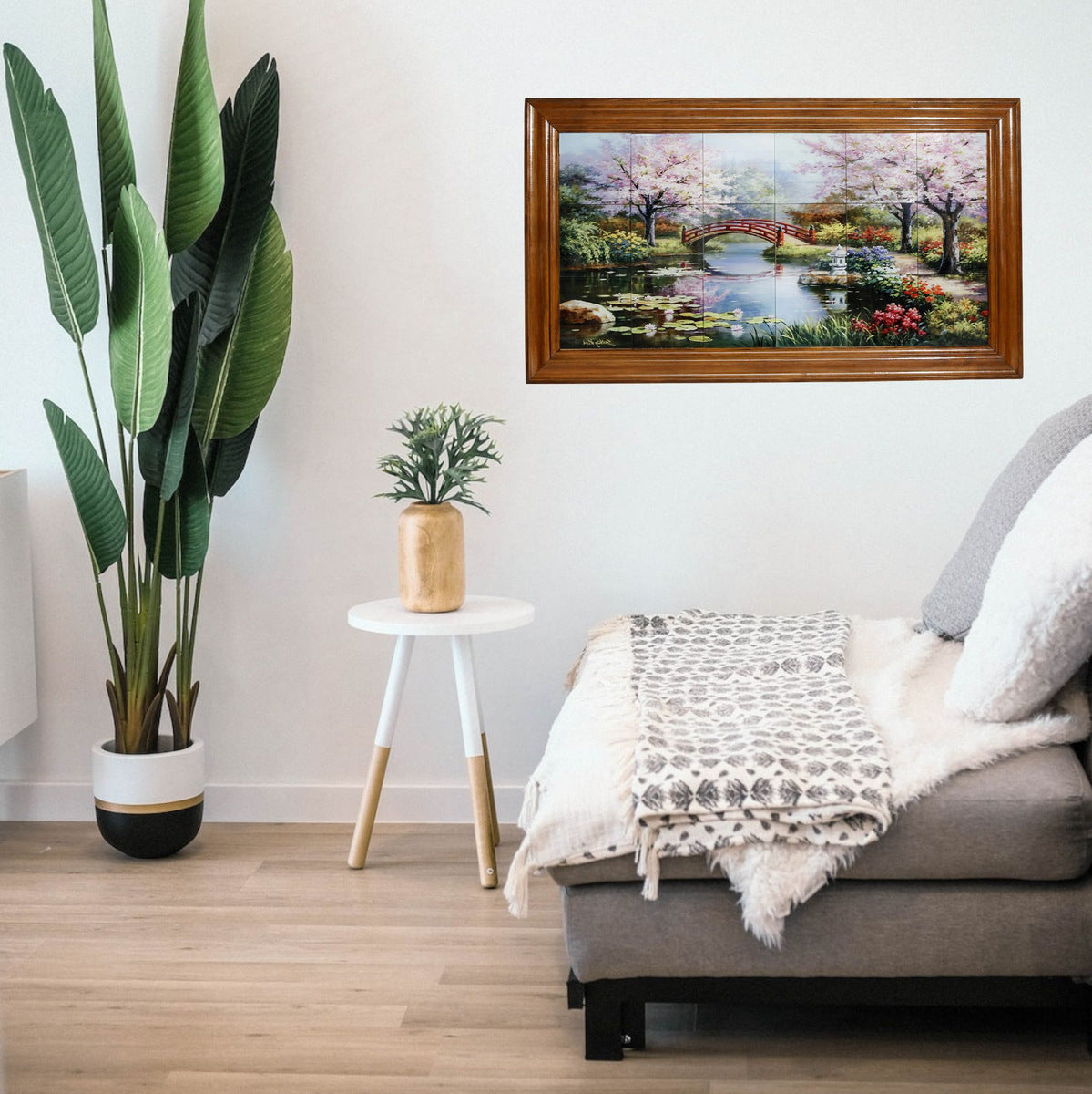 SUBLIMART: Picture frame reproduction of "SK-Japanese Garden" by Sung Kimh" on glass tiles