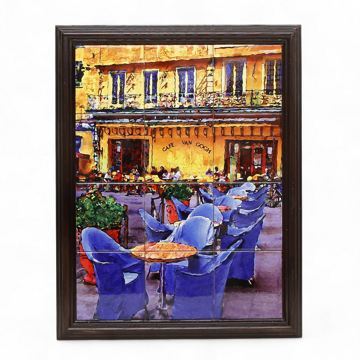 SUBLIMART: Picture Frame Reproduction of "Cafe' Van Gogh" on porcelain Tiles