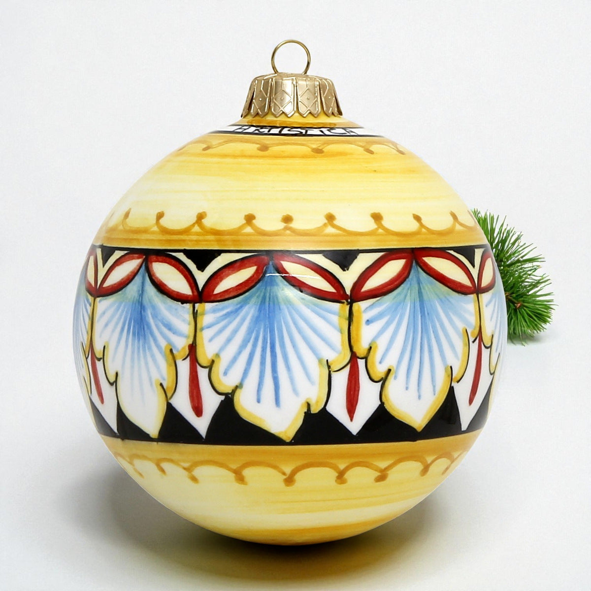 CHRISTMAS ORNAMENT: Deruta Vario Round Ball Large (4" Ø)