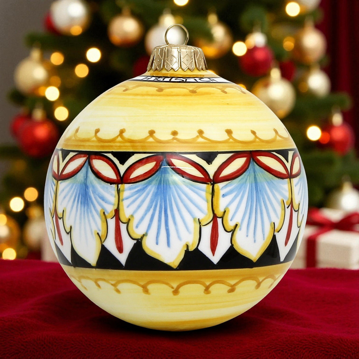 CHRISTMAS ORNAMENT: Deruta Vario Round Ball Large (4" Ø)