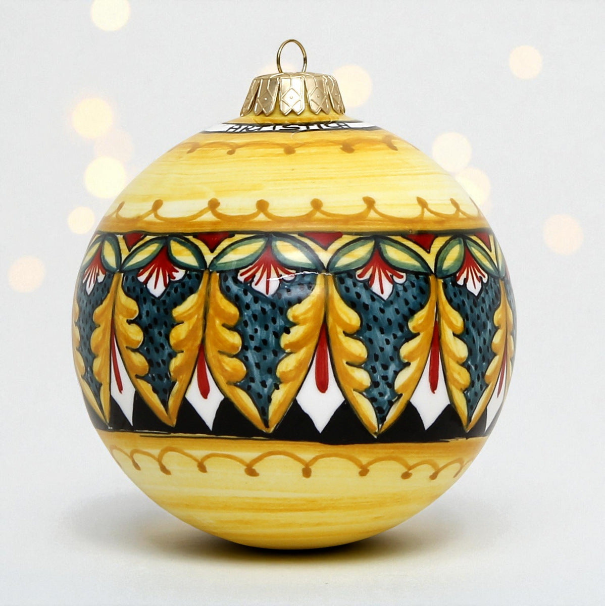 CHRISTMAS ORNAMENT: Deruta Vario Round Ball Large (4" Ø)