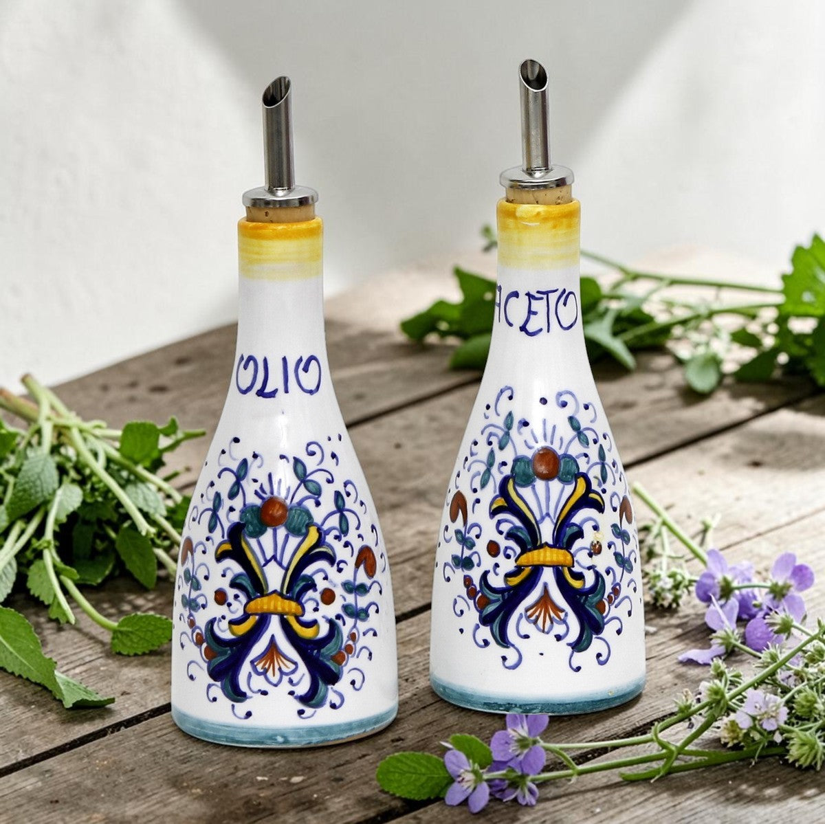RICCO DERUTA: Olio-Aceto (Vinegar) dispenser bottle Set (Small 10 Oz.)