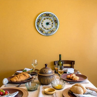 DERUTA VARIO: Round Wall Clock Dec Foglie Verdi - Artistica.com