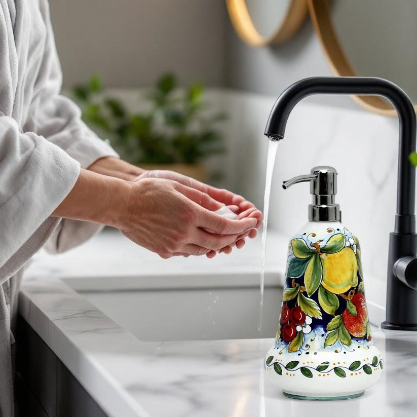 DERUTA FRUTTA: Liquid Soap/Lotion Dispenser with Chrome Pump (Large 26 OZ)