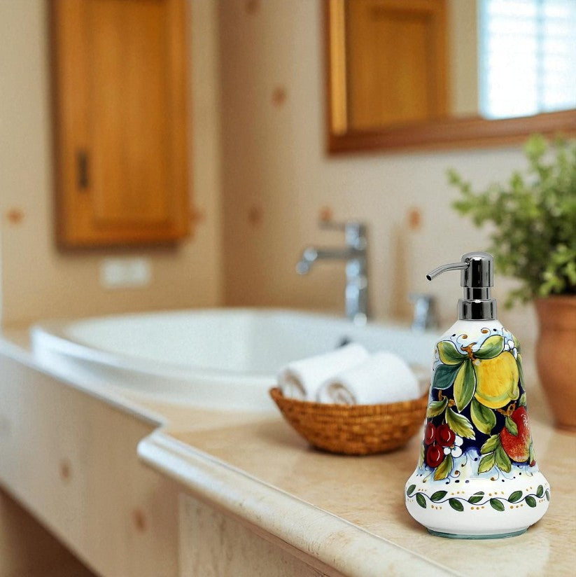 DERUTA FRUTTA: Liquid Soap/Lotion Dispenser with Chrome Pump (Large 26 OZ)