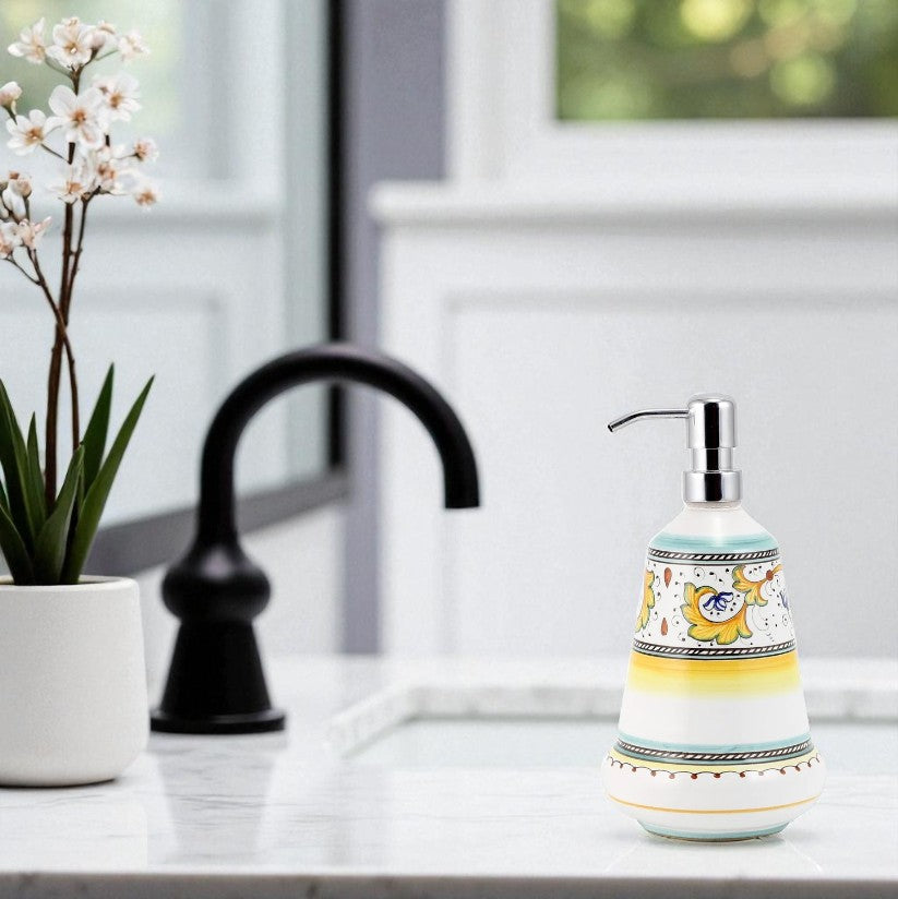 PERUGINO: Liquid Soap/Lotion Dispenser with Chrome Pump (Large 26 OZ)