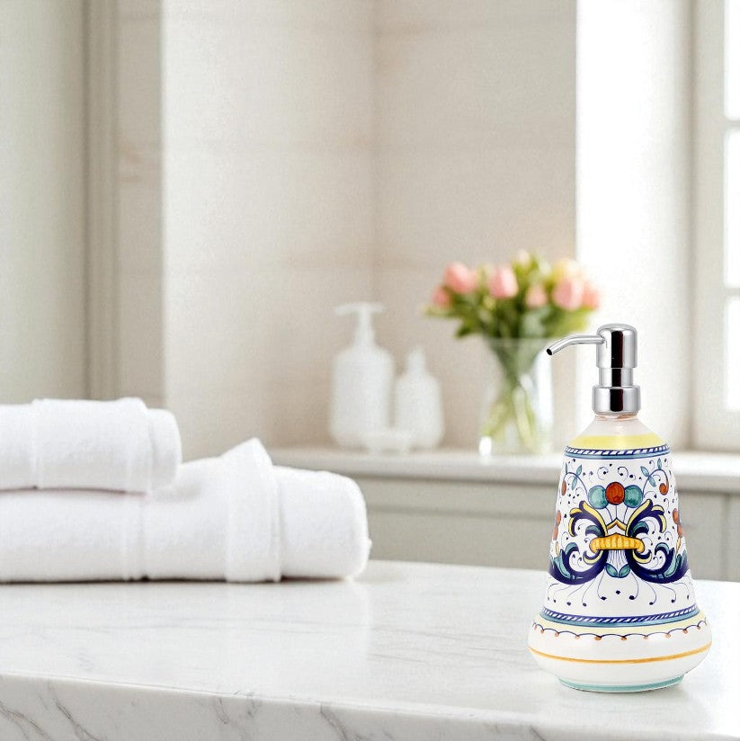 RICCO DERUTA CLASSICO: Liquid Soap/Lotion Dispenser with Chrome Pump (Large 26 OZ)