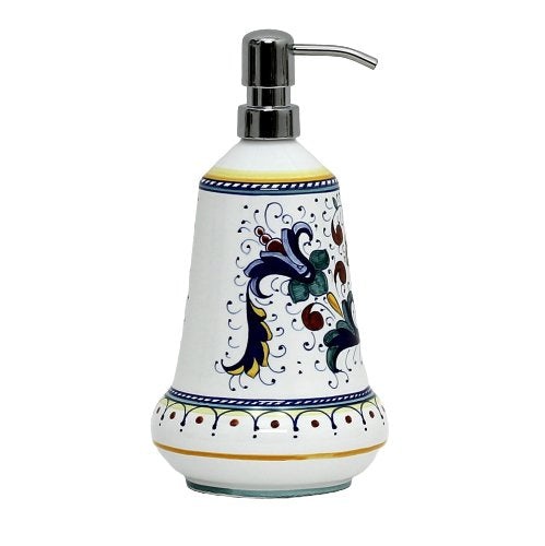 GIFT BOX: With authentic Deruta hand painted ceramic - Liquid Soap/Lotion Dispenser Ricco Deruta Design