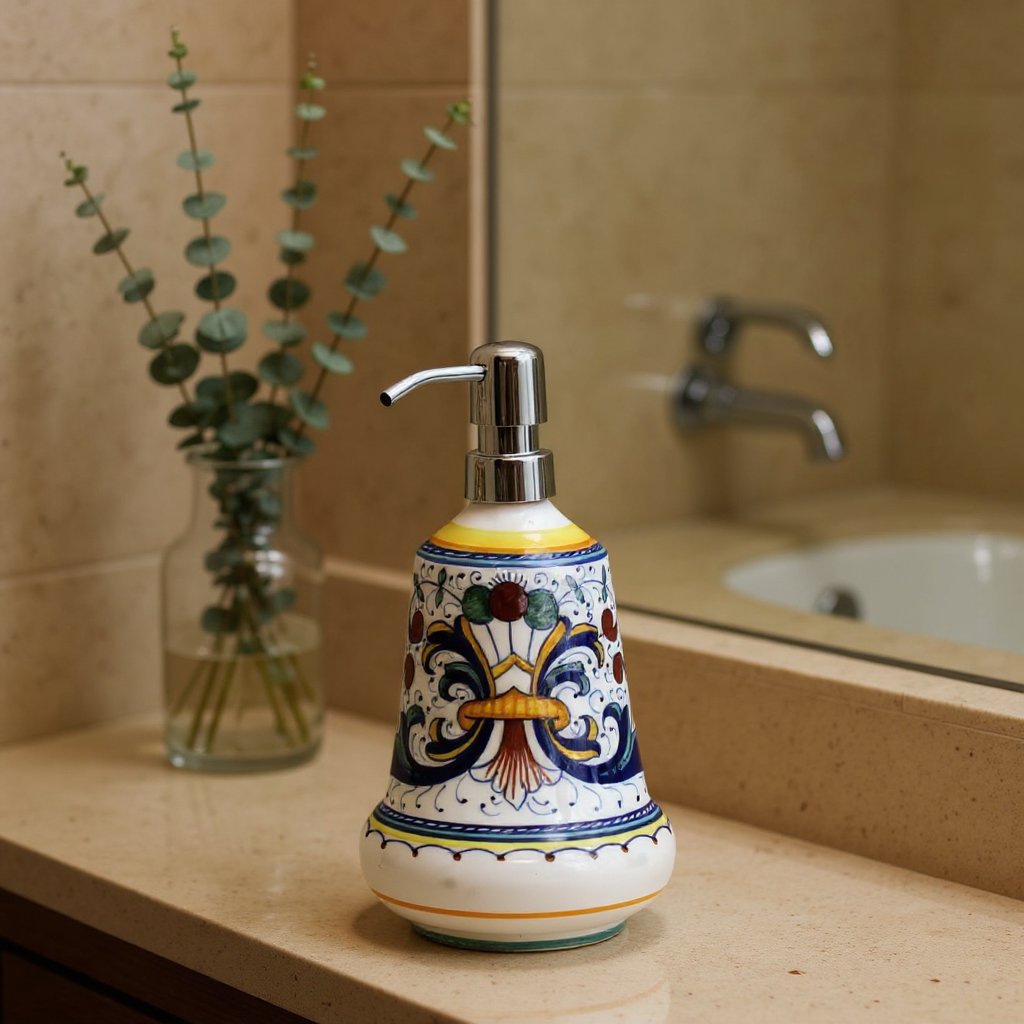 RICCO DERUTA: Liquid Soap/Lotion Dispenser with Chrome Pump (Medium 20 OZ) - Artistica.com