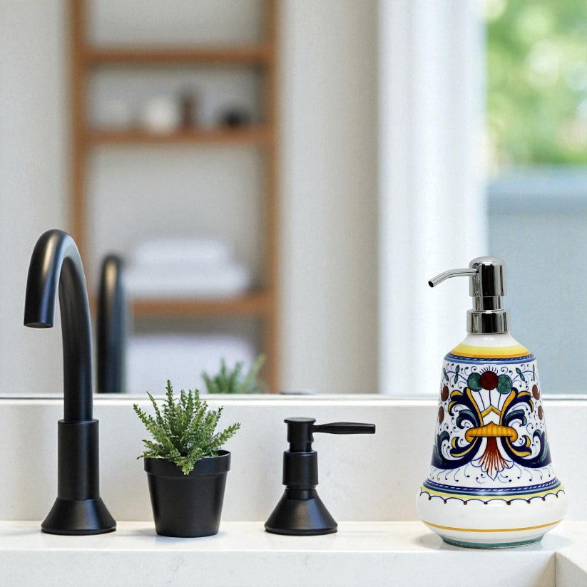 RICCO DERUTA: Liquid Soap/Lotion Dispenser with Chrome Pump (Medium 20 OZ) - Artistica.com