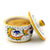 GIFT BOX: With authentic Deruta hand painted ceramic - Sugar Bowl with lid Perugino Design