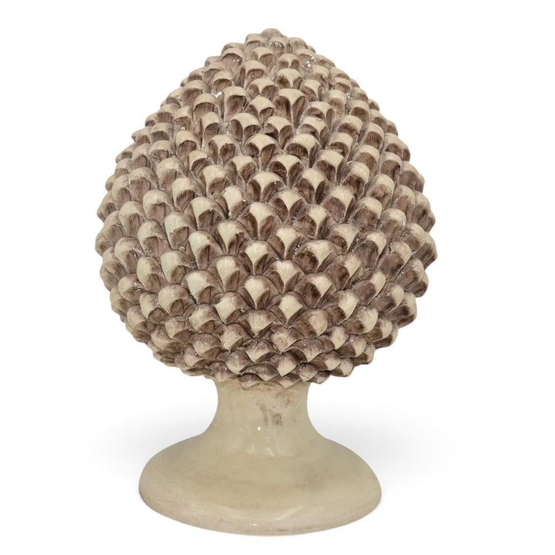 SICILIAN PINECONE: Ceramic 'Pigna Siciliana' Handcrafted with pedestal - ANTIQUE