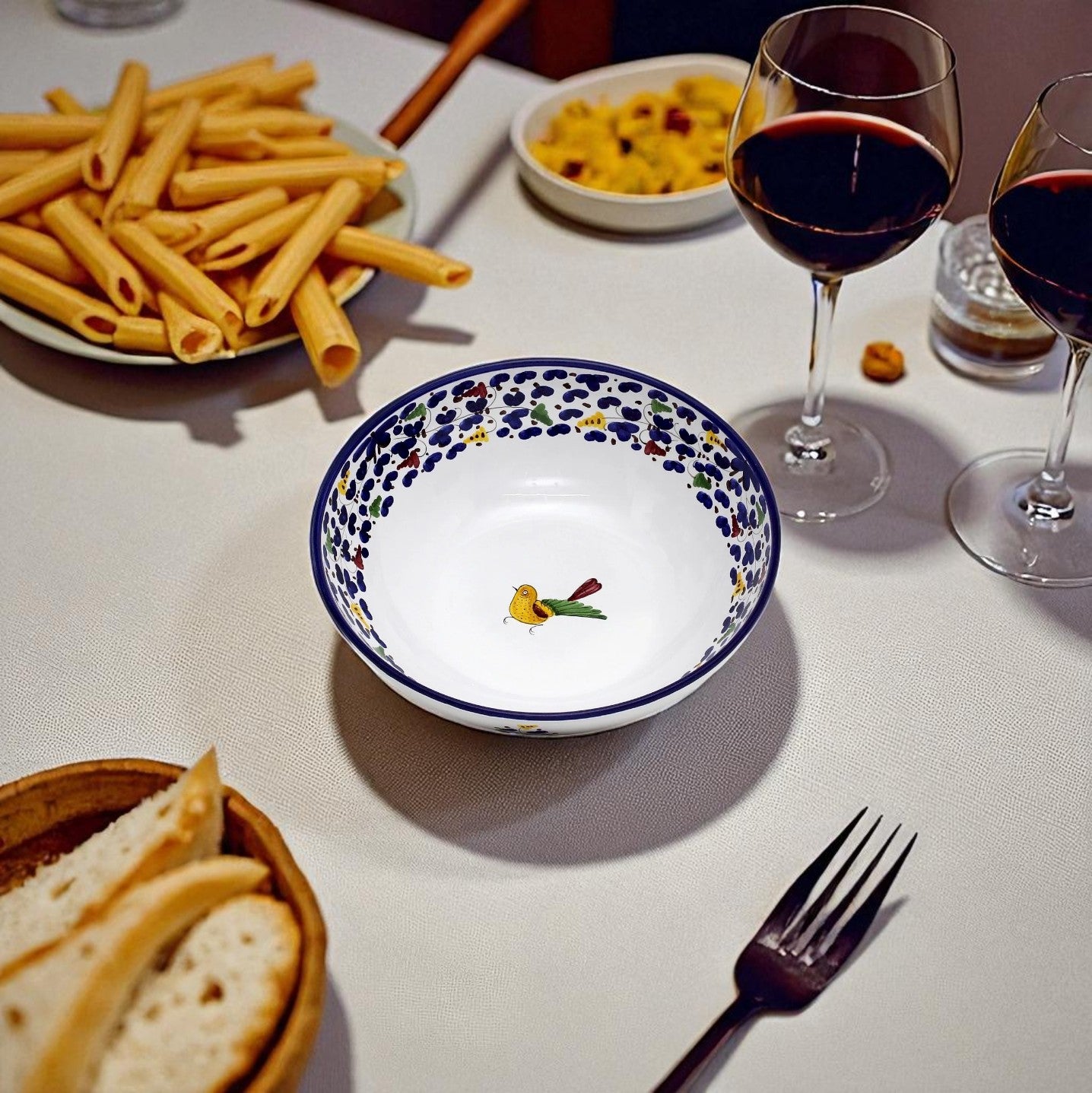 ARABESCO BLUE DERUTA: Coupe Salad/Pasta Bowl