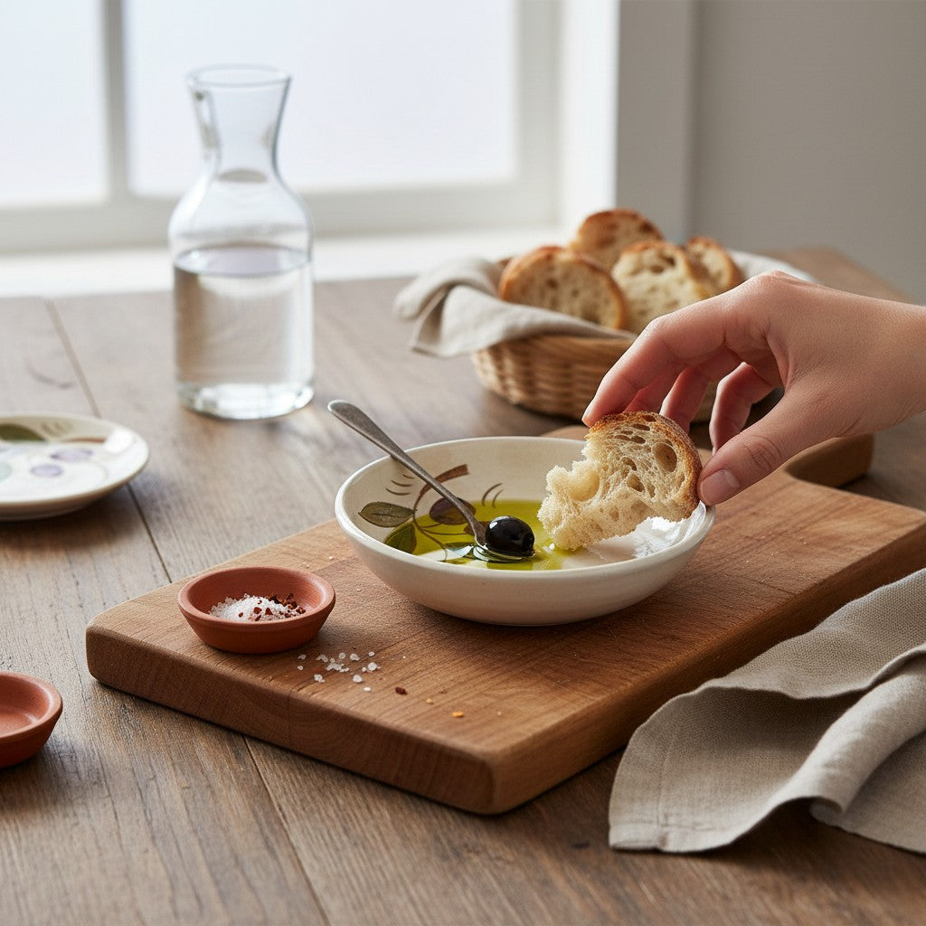 OLIVE COLORI: Olive Oil Saucer/Dipping Bowl [R]