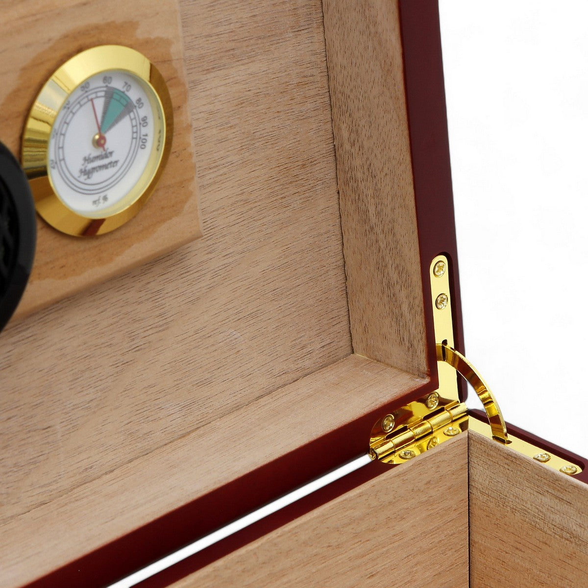 CIGAR HUMIDOR BOX: Luxury Mahogany Satin Finish fully lined in Cedar Wood - Black Carrara Marble