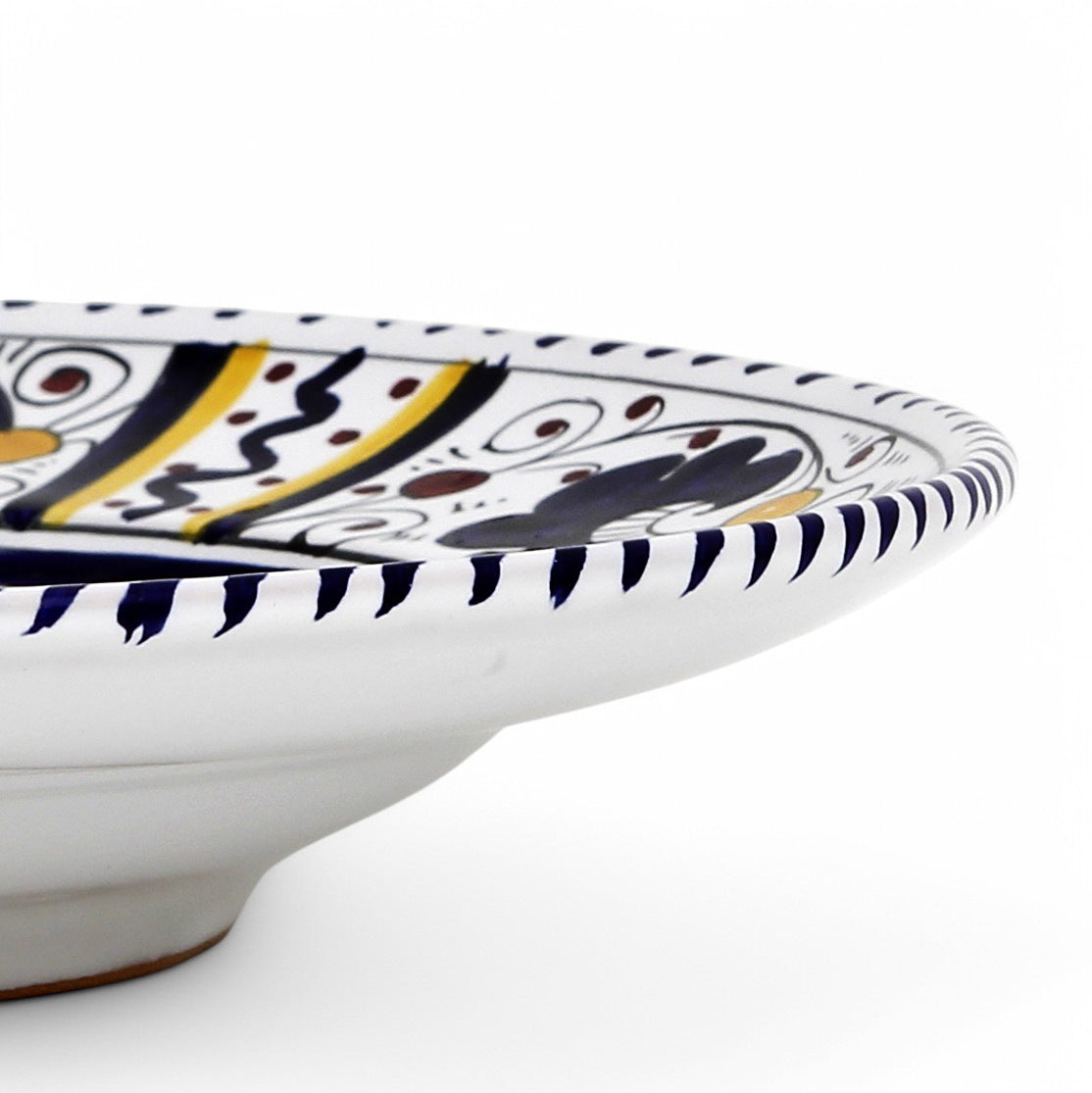 ORVIETO BLUE ROOSTER: Pasta/Soup Rimmed Bowl Plate - White Center
