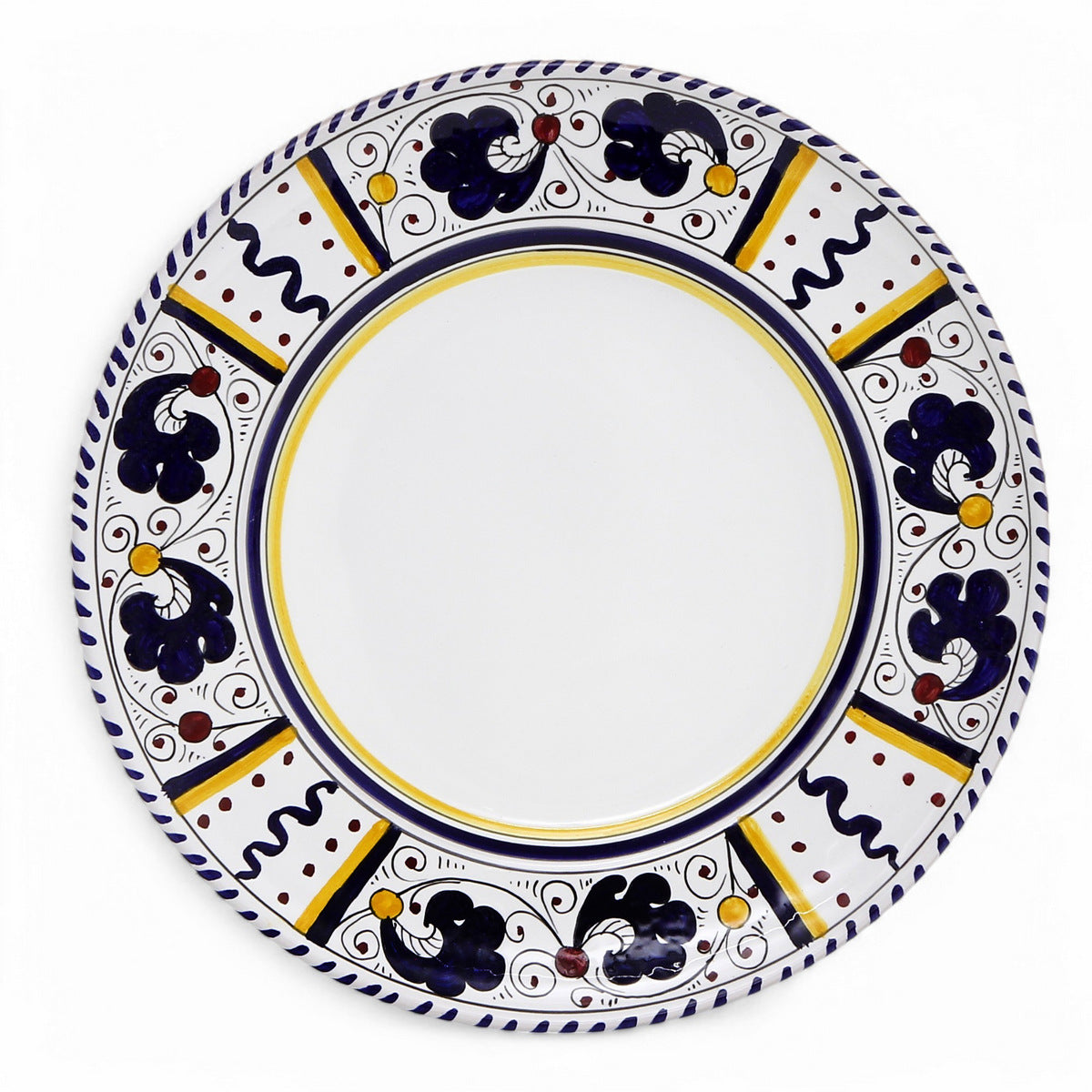 ORVIETO BLUE ROOSTER: Dinner Plate - White Center