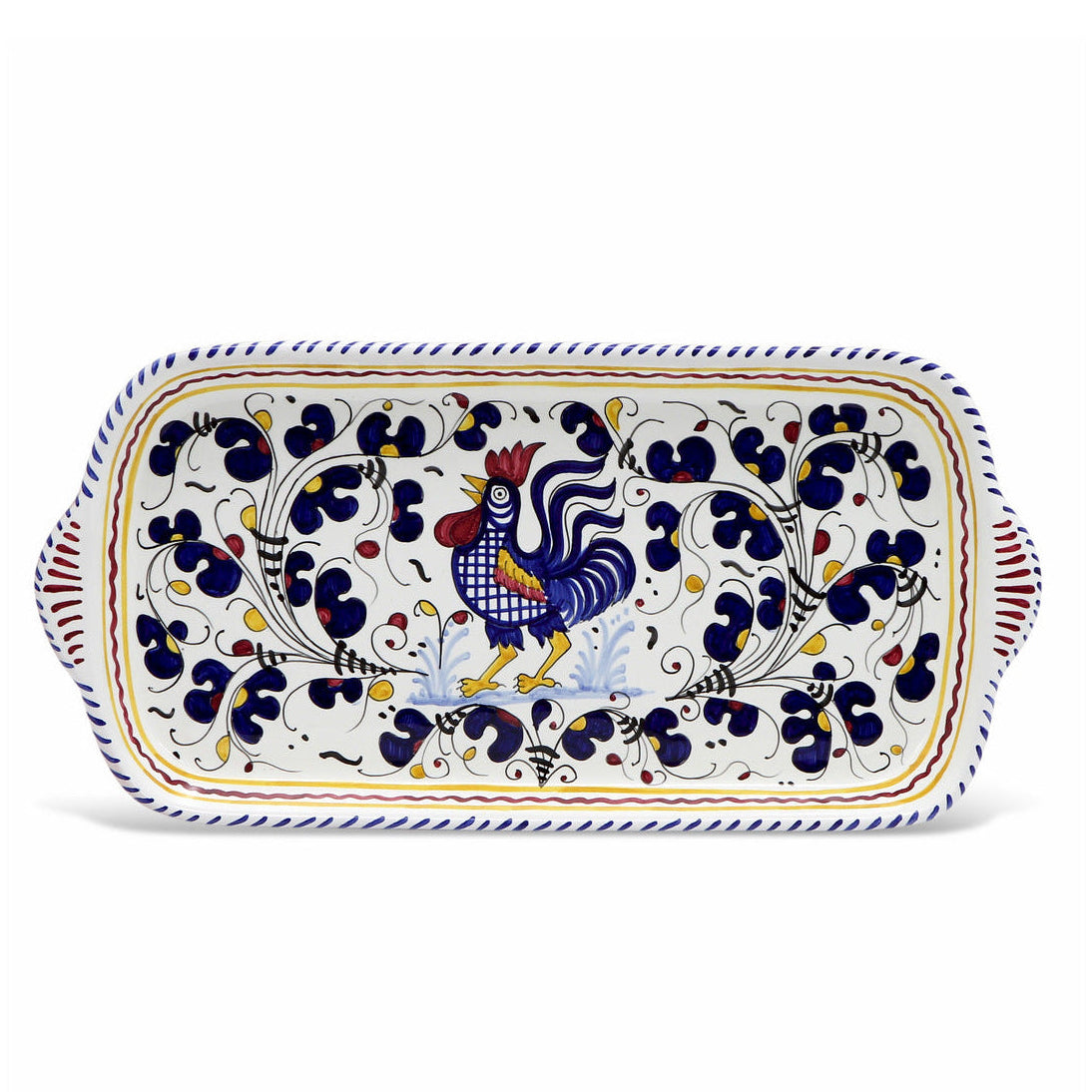 ORVIETO BLUE ROOSTER: Rectangular Tray