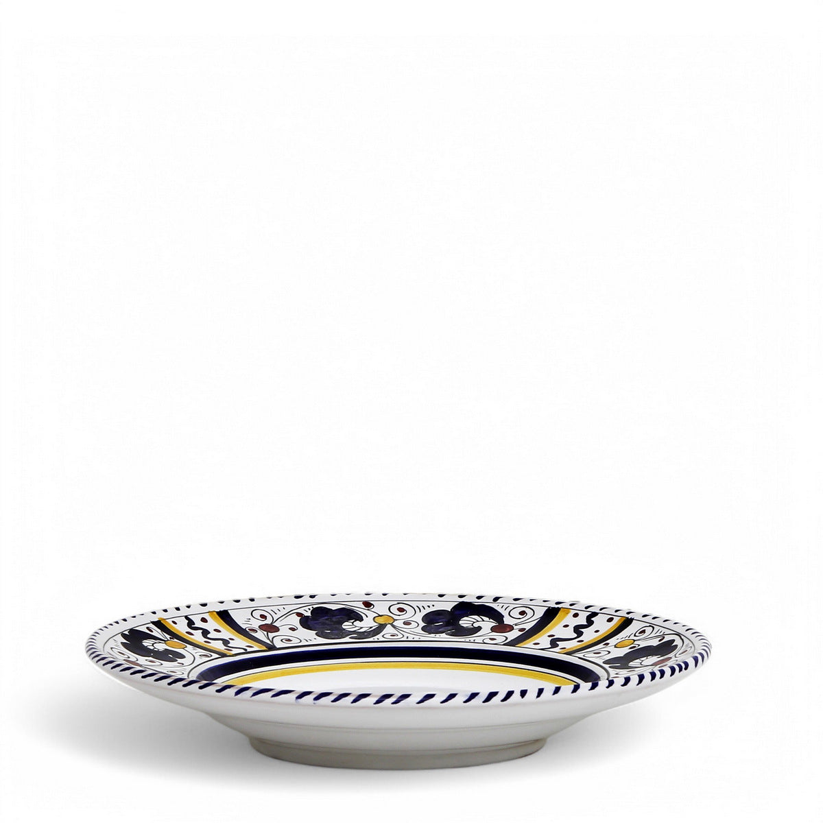 ORVIETO BLUE ROOSTER: Pasta/Soup Rimmed Bowl Plate - White Center