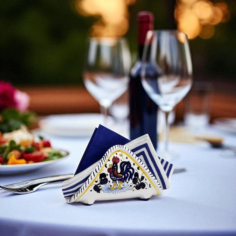 ORVIETO BLUE ROOSTER: Napkin Holder