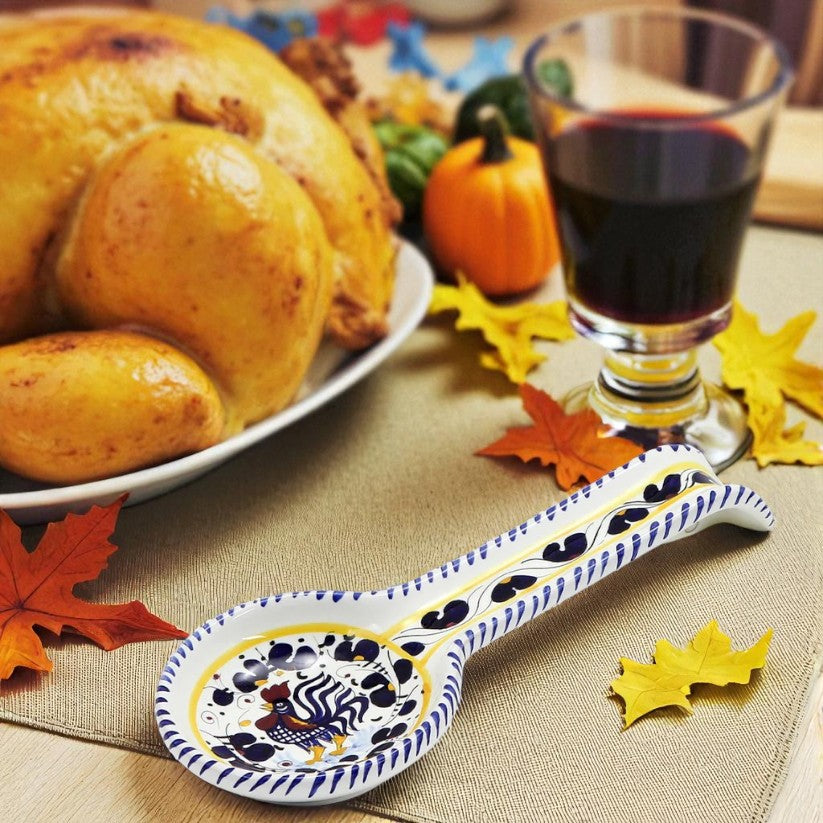 ORVIETO BLUE ROOSTER: Spoon Rest Deluxe