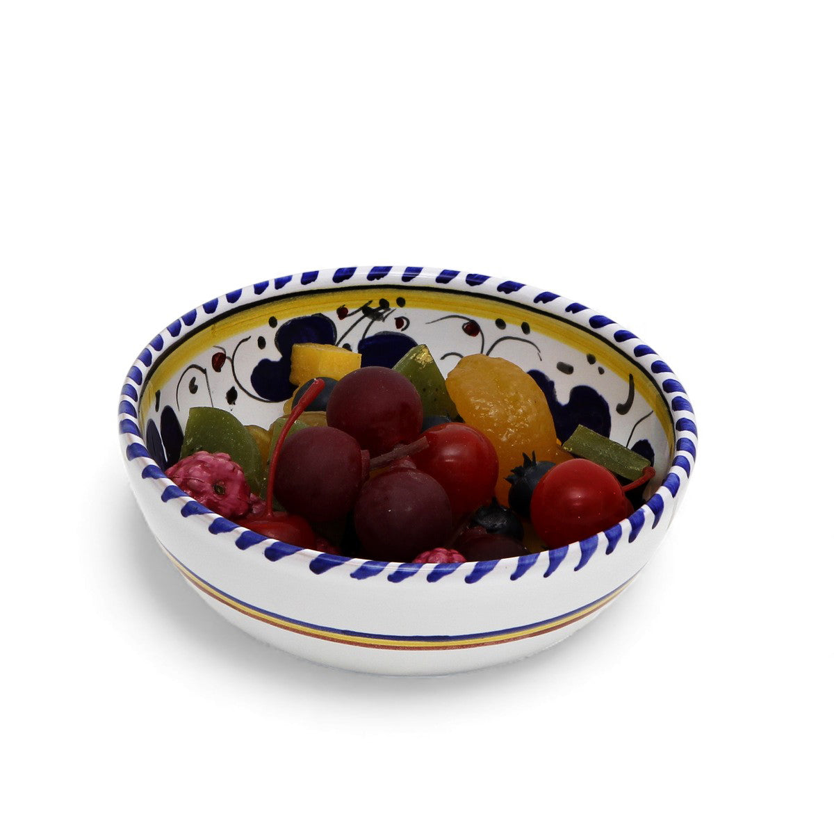 ORVIETO BLUE ROOSTER: Medium Cereal Coupe Bowl (14 cm = 5.5" Diam)