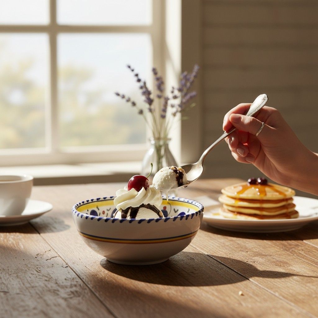 ORVIETO BLUE ROOSTER: Medium Cereal Coupe Bowl (14 cm = 5.5" Diam)