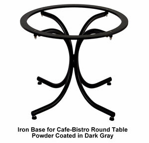 CAFE-BISTRO ROUND TABLE: RAFFAELLESCO Ceramic-Stone top on iron base (20" Diam. x 30" High.) Custom.