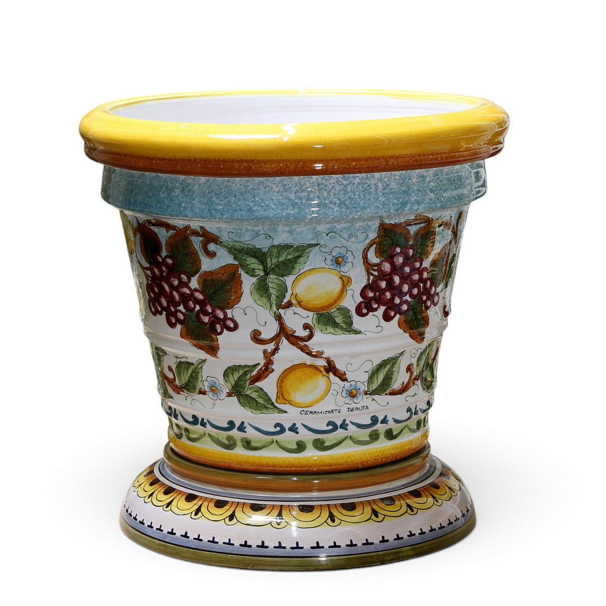 LIMONIERA PLANTER VASE: Large (20"Ø) Cachepot-Planter for plants and trees - Design CAPRI on Pedestal Base