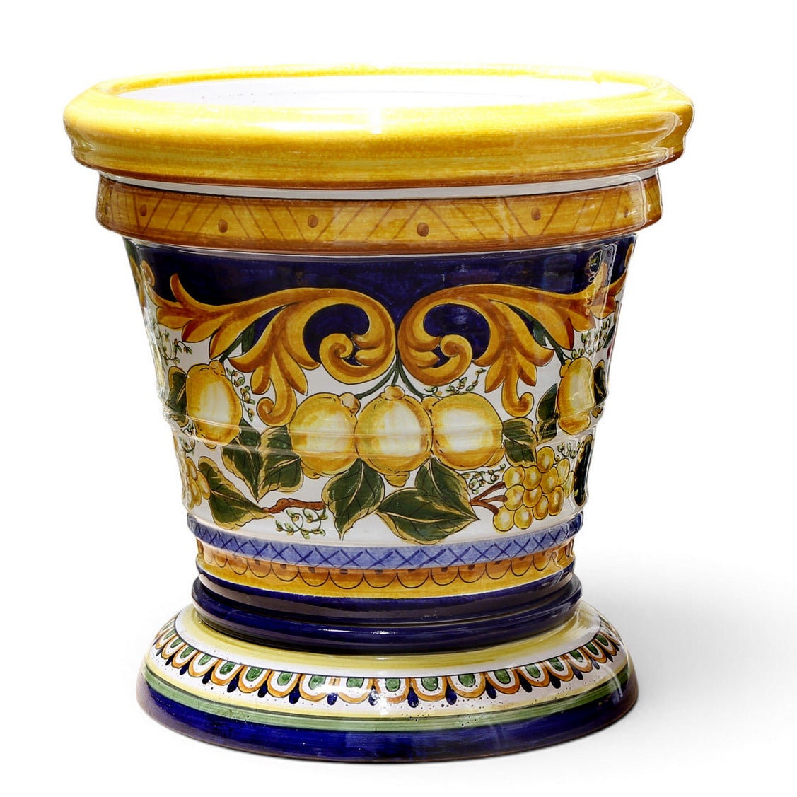 LIMONIERA PLANTER VASE: Large+ (23"Ø) Cachepot-Planter for plants and trees - Design VIETRI on Pedestal Base