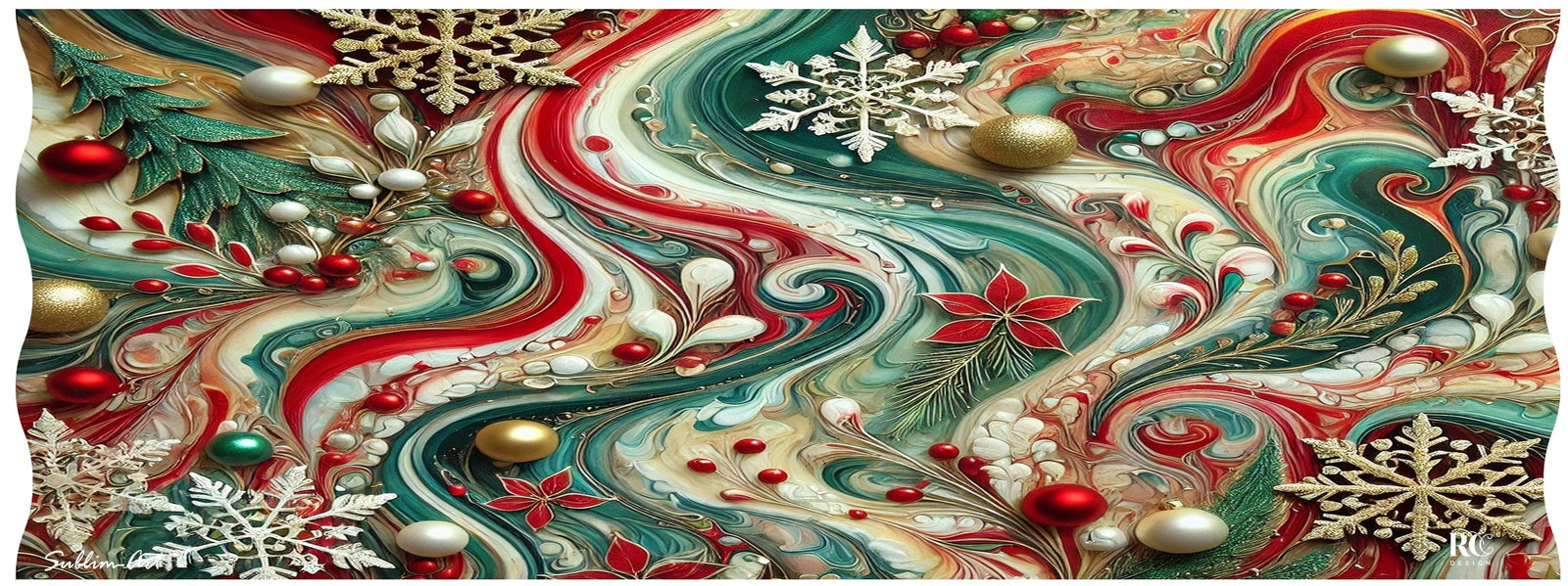 SUBLIMART: Christmas - Soy Wax Candle – Fluid Wave Design by RC Designs (Pattern #03)