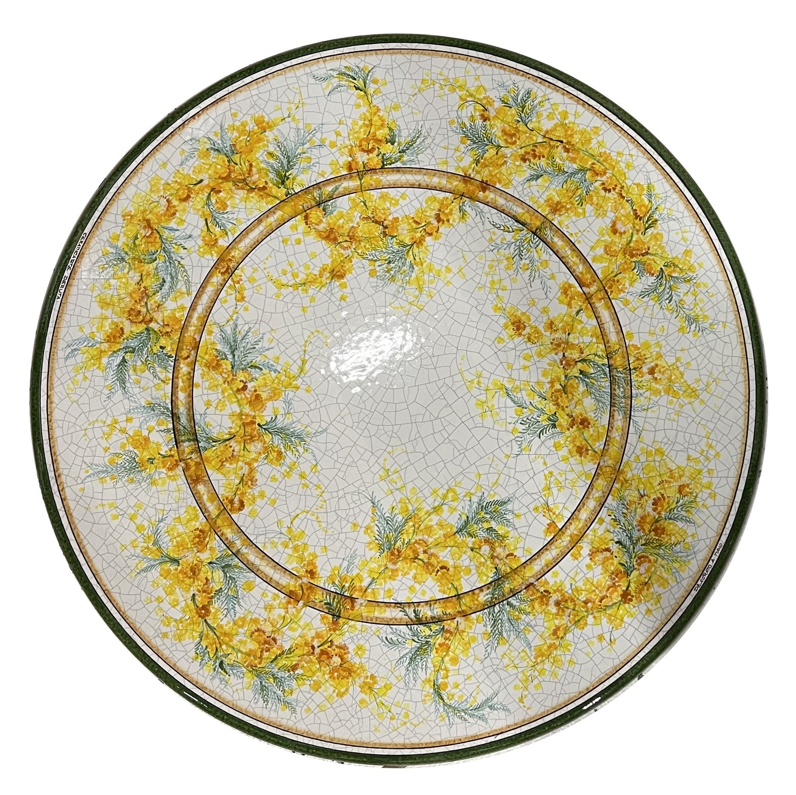 CERAMIC STONE TABLE + IRON BASE: SANREMO Design - Hand Painted in Deruta, Italy. - Artistica.com