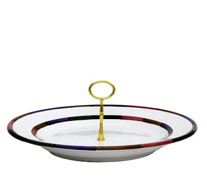 CIRCO: Tid Bit Server Large Plater with Golden or Chrome Oval Metal Handle - Artistica.com