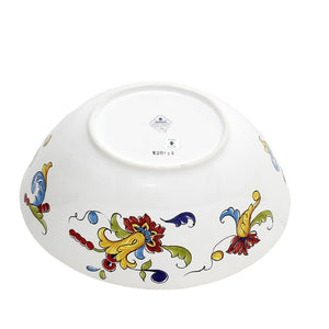 DERUTA ORNATO: Oval Bowl decorated in a colorful Ricco Deruta scrollwork