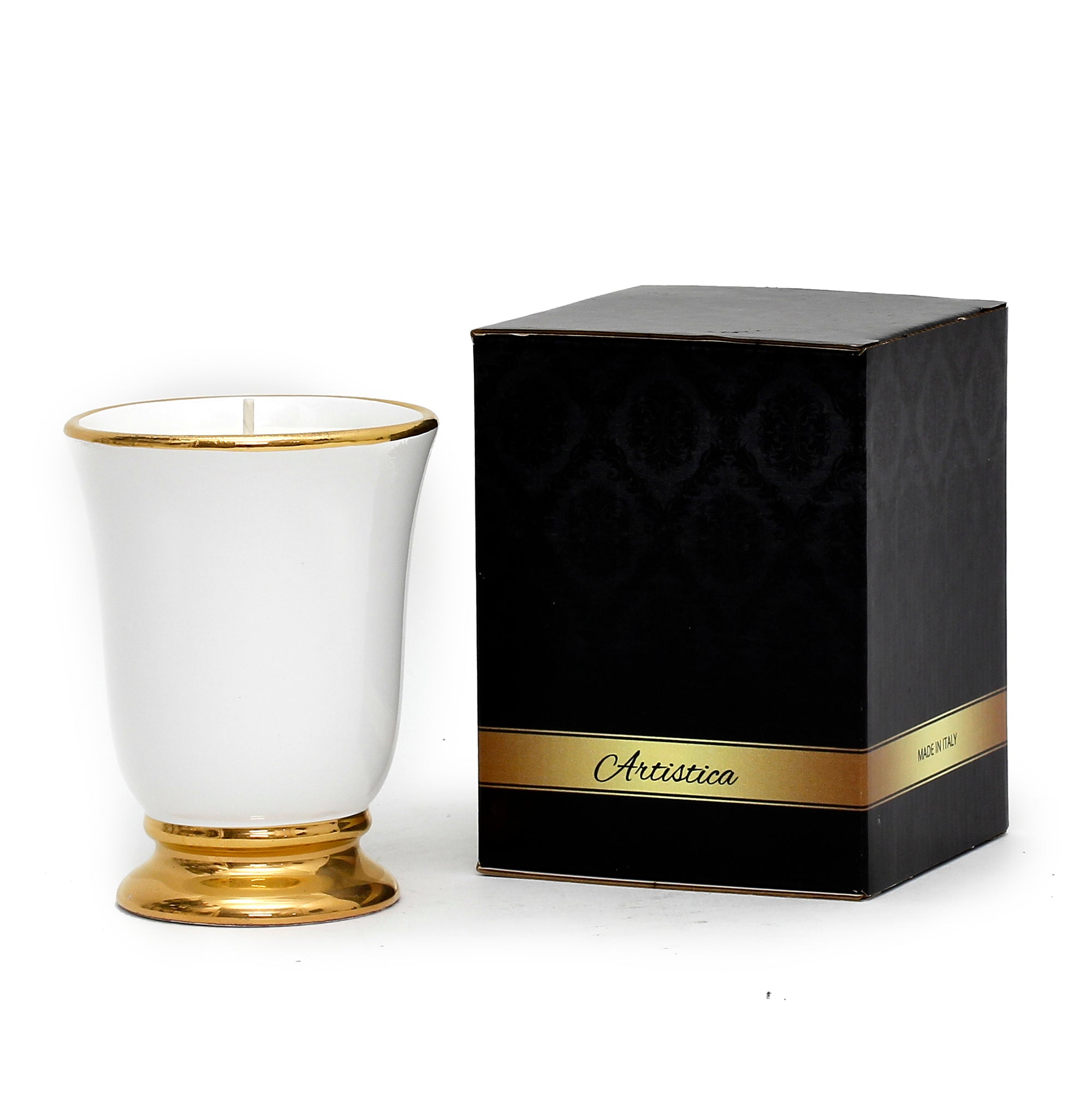 HOLIDAYS DERUTA ORO: Deluxe Precious Bell Cup Candle with Pure Gold Rim - Artistica.com